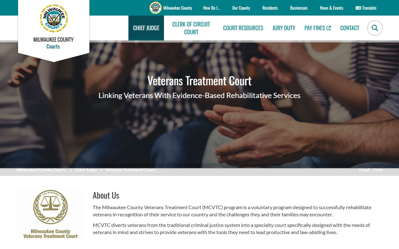 Milwaukee County Veterans Treatment Court specialty court program