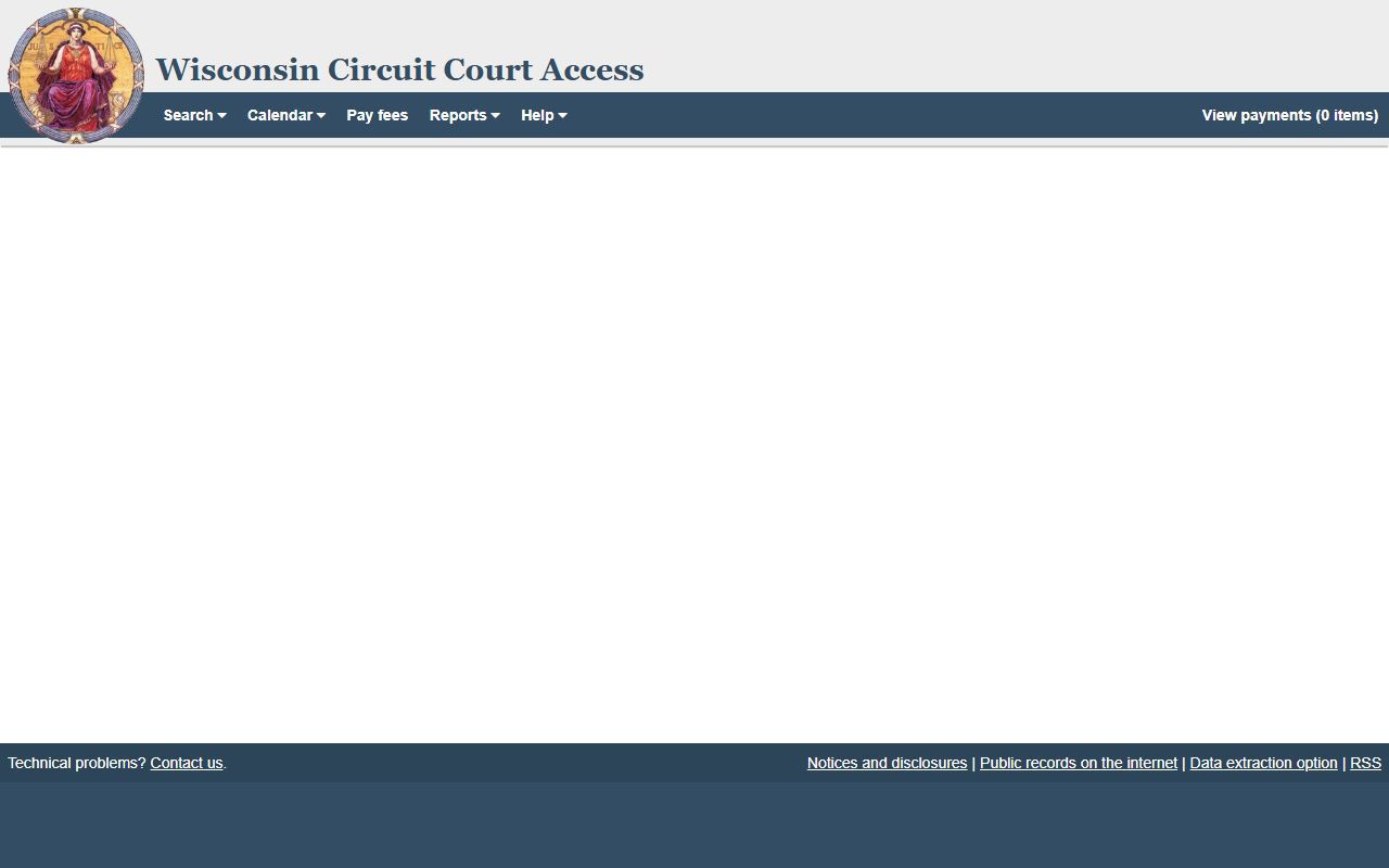 Milwaukee County court docket sample case detail on Wisconsin Circuit Court Access